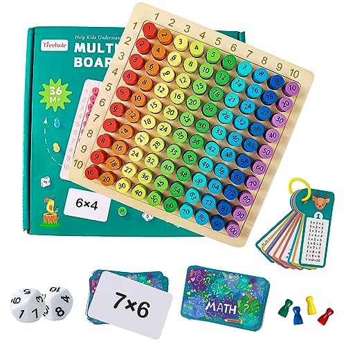 Tabla de Multiplicación, Tablas de Multiplicar para Niños, Juego Tabla Multiplicar de Madera, para Juegos matemáticos, Regalos para niños