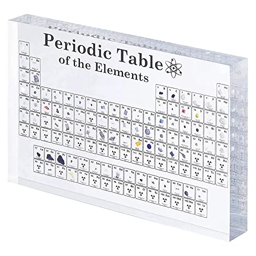 Tabla Periodica Elementos Reales,Tabla Periódica Con Elementos Reales,Tabla Periodica De Los Elementos,Tabla Periódica Real, Tabla Periódica Acrílica de los 83 Elementos, 15X11.4X2CM