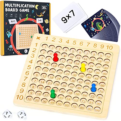 Tablero de Multiplicación Montessori, Tabla de Multiplicar de Madera, Aprendizaje de Multiplicación Montessori, Juego de Multiplicación, Juguete Educativo de Matemáticas para Niños