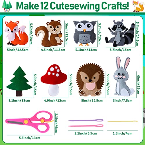 Tacobear Kit de Costura Niños Selva Animales Costura Fieltro Manualidades Niños Cumpleaños Creativo Regalo para Niños Niñas 4 5 6 7 8 9 Años