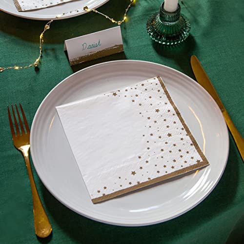 Talking Tables Tarjetas de lugar con nombre doradas, paquete de 20 | Decoraciones de mesa para cena, boda, aniversario, Navidad o Año Nuevo (LUXE-PCARD-20)
