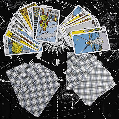 Tarot Cards Miotlsy 78 Tarot Deck Tarjetas Juego de Cartas con Caja para Principiantes Tarjetas de Juego de Adivinación del Destino,Juegos de mesa de fiesta familiar para principiantes