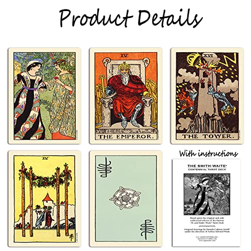 Tarot Cards,Juego de Cartas del Tarot para Principiantes,78 Tarot Deck Tarjetas Juego de Cartas Tarjetas de Juego de Adivinación del Destino, Cartas con Caja para Principiantes