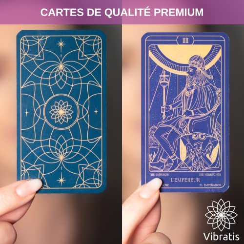 Tarot de Marsella + folleto y Libro electrónico de 196 páginas Tarot adivinatorio en francés Principiante | Juego Tradicional de 78 Cartas | Videncia, Adivinación y Guidance