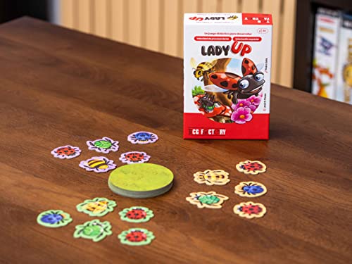 TCG Factory - Lady Up - Juego de Mesa Didáctico Infantil - 2-5 Jugadores - +6 Años - Insectos de Colores - 3 Niveles de Dificultad - Rapidez Visual - Gestión Emocional