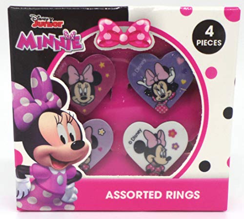 TDL Disney Minnie Mouse - 4 Anillos - Licenciado Oficialmente - 4 Anillo Box Set