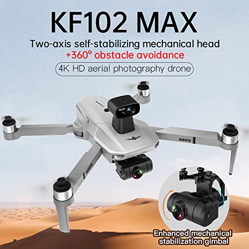 Teegg KF102 MAX GPS Drones con Cámara 4K HD, Evitación Obstáculos con Láser de 360°, 2 Ejes Cardán, 22 Minutos de Tiempo de Vuelo, Retorno Inteligente, Profesional Quadcopter RC Drone (3 Pilas)