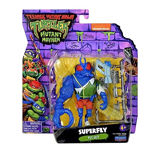 Teenage Mutant Ninja Turtles 83287CO Superfly Mutant Mayhem - Figura de acción básica Super Fly de 4 Pulgadas. Regalo Ideal para niños de 4 a 7 años y fanáticos de TMNT