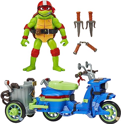 Teenage Mutant Ninja Turtles 83432CO Mutant Mayhem - Ciclo de Batalla con Figura Exclusiva de Raphael. Regalo Ideal para niños de 4 a 7 años y fanáticos de TMNT