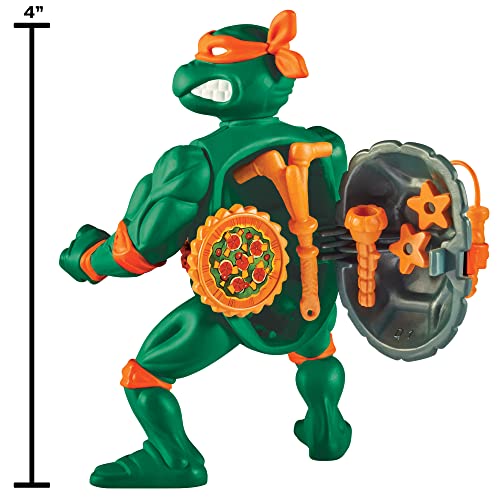 Teenage Mutant Ninja Turtles Figura clásica de Tortuga Michelangelo con Carcasa de Almacenamiento