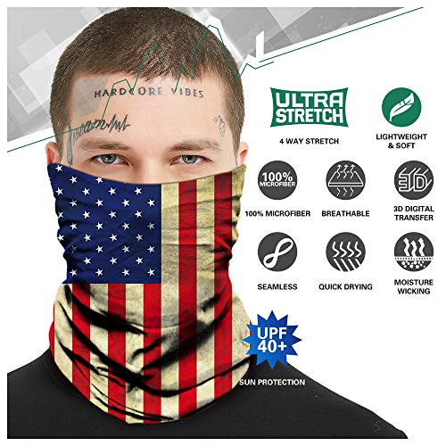 TEFITI Balaclava Face Mask, Multifunctional Headwear Neck Gaiter for Men, 3D Dust Mask Sun UV Dust Wind Proof for Outdoor Camping, Running, Motorcycling, Fishing, Hunting