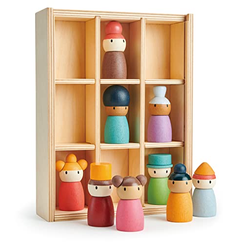 Tender Leaf Toys Happy Folk Hotel - Caja de juguetes con diseño abierto con personajes Personas Muñecas - Aprendizaje inclusivo para niños y desarrollo social