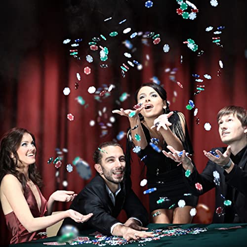 TENGYIF Juego de 100 Fichas de Póker de Plástico con Caja de Almacenamiento, 4 Colores, Fichas de Juego de Cartas de Casino de La Ruleta, Fichas de Bingo para el Juego de Los Niños