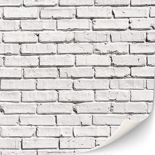 TexturKontor 3 hojas autoadhesivas de pared de ladrillo para casas de muñecas escala 1:12 (pared de piedra encalada) (0003)