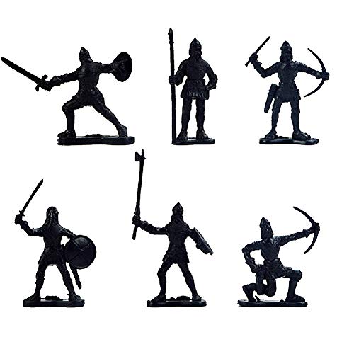 TGUS 28 modelos de muñeca soldado, juguetes de soldado, juguetes de modelo estático, utilizados como regalos para niños (negro+gris)