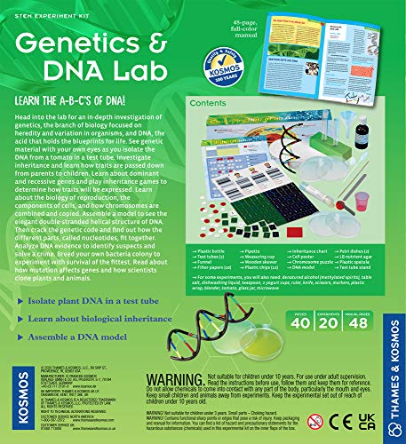 Thames & Kosmos , 665007, Genetics & DNA Lab, Learn About Biological Inheritance, Isolate Plant DNA in A Test Tube, 20 Experiments, Ages 10+