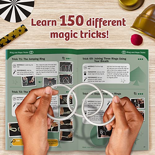 Thames & Kosmos , 698232, Magic: Gold Edition, 150 Tricks, Blow Your Friends and Family Away with These Amazing Magic Tricks, 42 Props, Ages 8+