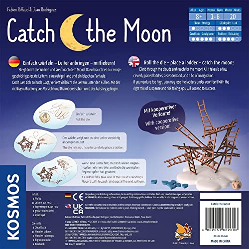 Thames & Kosmos - Catch The Moon - Juego de apilamiento de escaleras con temática caprichosa - 1-6 Jugadores - Diversión para Adultos y niños, a Partir de 8 años - 682606