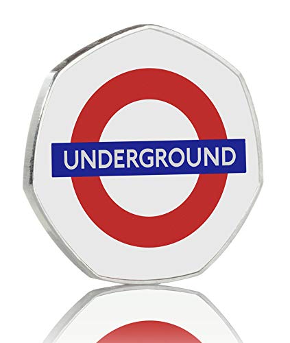 The Commemorative Coin Company Conmemorativo de Londres bajo tierra a todo color plateado en estuche. Metro/Tubo/Tren/TFL. Transporte para Londres