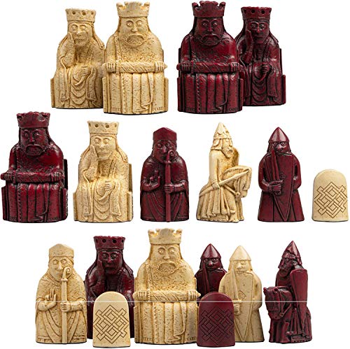 The Isle of Lewis Chessmen – Regency Chess Official Lewis – Edición roja – 4 Queens