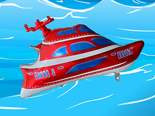 The Little Leisure Company Globo de barco rojo – 1 barco – perfecto para cumpleaños y fiestas de cumpleaños – barco
