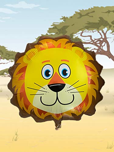 The Little Leisure Company Globo de la cara de león – 1 globo de la cara de animal – perfecto para cumpleaños y fiestas de cumpleaños – León