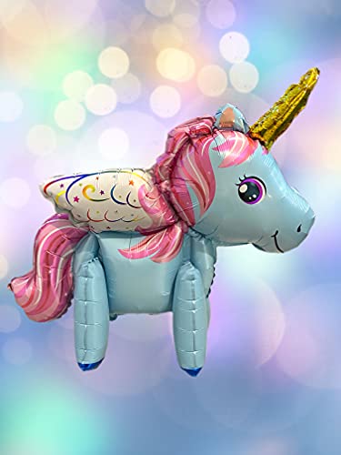 The Little Leisure Company Globo de unicornio – 1 globo de unicornio – perfecto para cumpleaños y fiestas de cumpleaños – unicornio azul