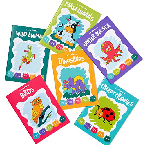 THE TWIDDLERS 24 Cuadernos Infantiles para Pintar Animales, Actividad de Arte Divertida - Libros de Niños para Pintar, A6