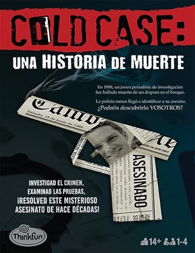 ThinkFun - Cold Case 1: Una Historia de Muerte, Escape Room, Juego de Lógica e Investigación para Adultos, 1-4 Jugadores, Edad 14+ Años, Versión Española