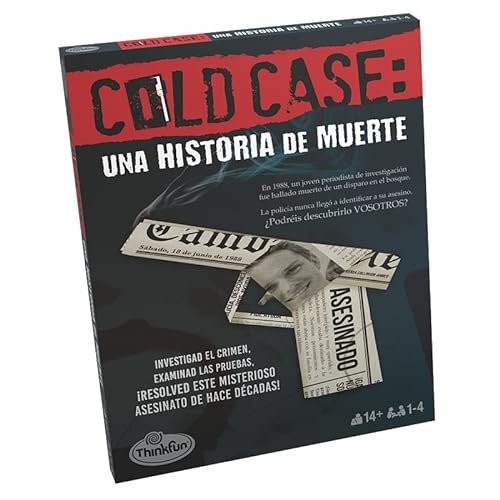 ThinkFun - Cold Case 1: Una Historia de Muerte, Escape Room, Juego de Lógica e Investigación para Adultos, 1-4 Jugadores, Edad 14+ Años, Versión Española