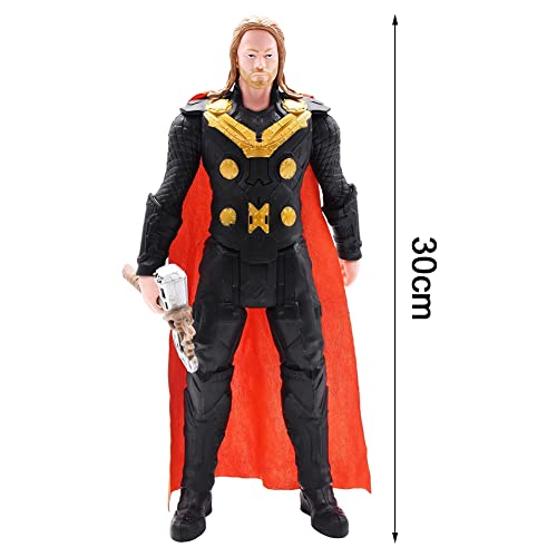 Thor Figure de Acción, Avengers Figura Thor Actionfigur de PVC Juguete Coleccionable Modelos de Colección de Escritorio Juguetes Figuras Coleccionables para Regalos, Decoraciones de Escritorio, 30CM