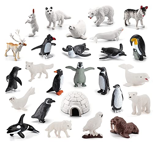 thoran 2 figuras de animales marinos, juego de figuras de animales marinos pequeños con ballenas árticas, juego marino realista para proyectos escolares