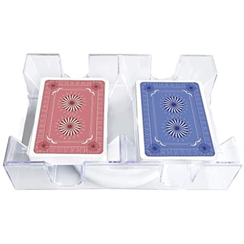 Tianbi Bandeja giratoria de 2 cubiertas/6 cubiertas, giratoria suave de 360 grados, bandeja de cartas de juego, práctico titular de cartas, organizador de juegos de cartas transparente