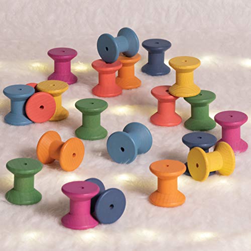 TickiT 73975 Rainbow Wooden Spools - Pack of 21