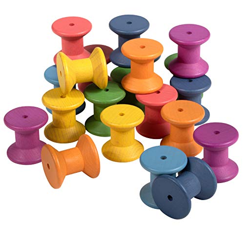 TickiT 73975 Rainbow Wooden Spools - Pack of 21