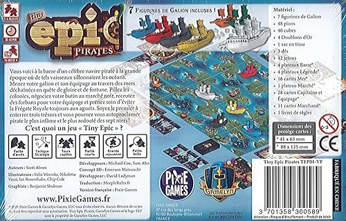 Tiny Epic - Lote de piratas francesas, extensión curse of Amdiak + 1 decaps Blumie (piratas + extensión)