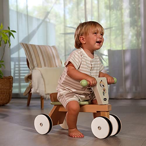 Tiny Love Triciclo de Madera de Equilibrio para Bebés, Ruedas Recubiertas de Goma, Fomenta las Habilidades Motoras, el Desarrollo Cognitivo, Cómodo Diseño Natural, 18 a 36 Meses, Boho Chic