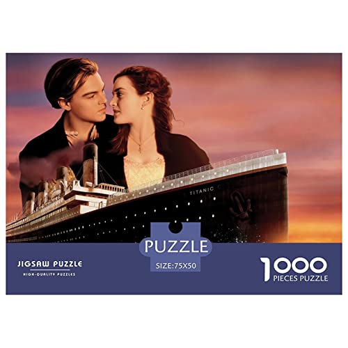 Titanic Puzzle 1000 Piezas,Jack Dawson Puzzle para Adultos,Regalos,Amor Y Amigos Rompecabezas Impresión 1000pcs (75x50cm)