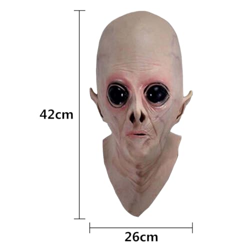 Tomicy E.T. - Máscara de disfraz extraterrestre de película de anime, Máscara de Alienígena Alien Aterrador Película Serie Videojuego Máscaras de cuentos para Halloween, cosplay, fiesta, accesorios