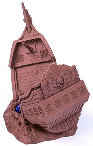 Torre de dados de barco pirata, torre de dados perfecta para mazmorras y dragones, RPG de mesa, juegos en miniatura y juegos de mesa