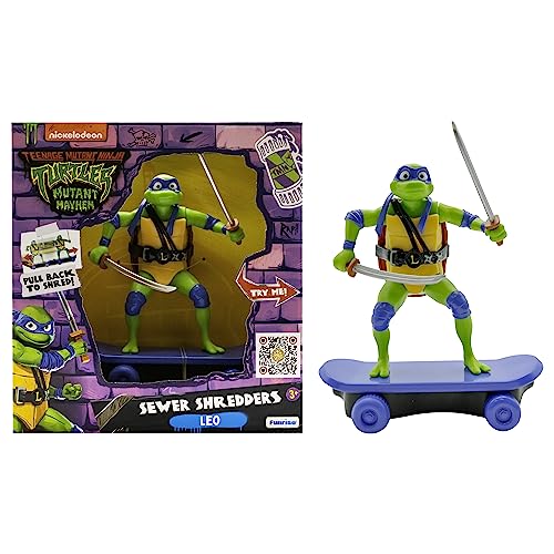 Tortugas Ninja – Leonardo - Figura de Acción en el Skate de la Película Caos Mutante – Funrise (71059)