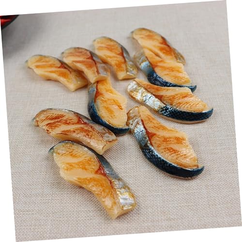TOYANDONA 2 Piezas Artificial Sushi Sashimi Modelo Artificial Sashimi Juguetes Realista Mariscos Modelo PVC El Juguete Comida Falsa Carne Postres Comida Juguete Creativo Pescado Rebanada
