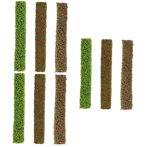 TOYANDONA 9 Piezas Modelo De Cama De Flores Miniaturas De Arbustos Artificiales Casa En Miniatura Mechones Espesos Verdes Tiras De Arbustos En Miniatura De Tierras Bajas Decoraciones De