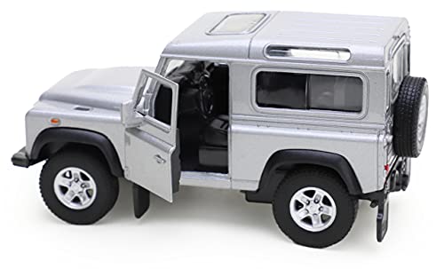 Toyland® Auto de juguete Land Rover Defender de 4 pulgadas (10 cm) modelo fundido a presión - Vehículos de juego (plateado)