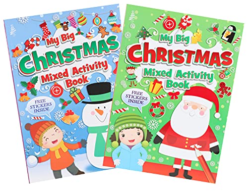 TOYLAND® My Big Christmas Children's Activity Book - Colorear, Rompecabezas, Juegos y Pegatinas - ¡50 páginas de diversión!