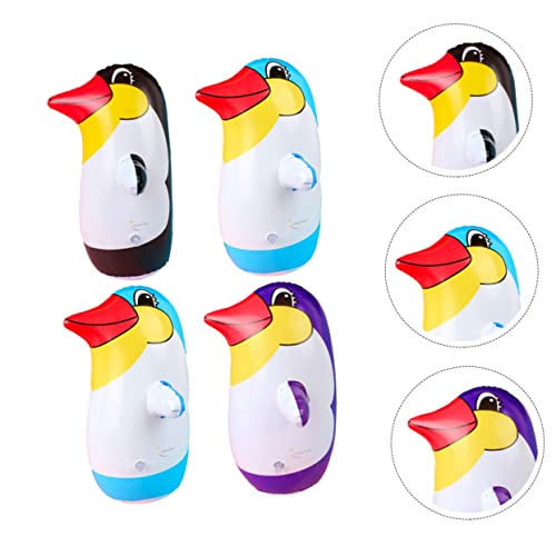 Toyvian 8 Piezas Vaso De Pinguino Juguete Boca Abajo Juguete De Pingüino Tambaleante Saco De Boxeo Inflable Juguetes De Vaso De Pingüino Rocas Bebé Regalo Cloruro De Polivinilo Música