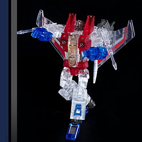 Transformer Starscream, Amigo de Jetfire Skyfire, G1 Animation Decepticon Airplano Transparente F15 Fighter Modelo Robot Figura de acción de muñeca KO Versión