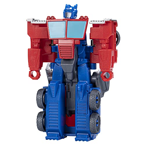 Transformers Figuras EarthSpark - Figura de Optimus Prime de 10 cm - Cambiador de 1 Paso con Giro - Figuras Robot para niños y niñas a Partir de 6 años