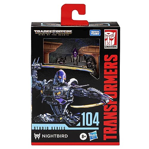 Transformers Generations Studio Series 104, Figura Nightbird Clase Deluxe de 11 cm, Rise of The Beasts