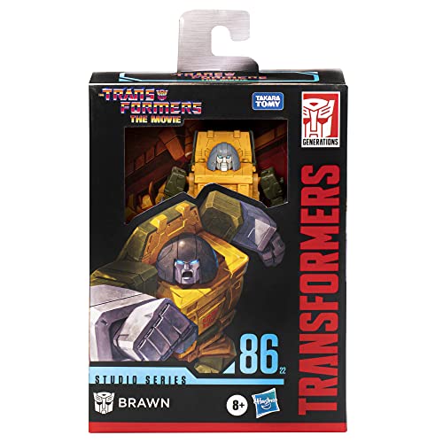 Transformers Generations Studio Series 86-22, Figura Brawn Clase Deluxe de 11 cm, película